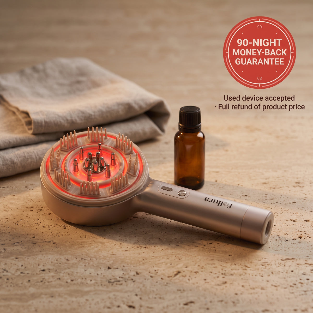 Follura Intelligent Red Light Scalp Massage Comb
