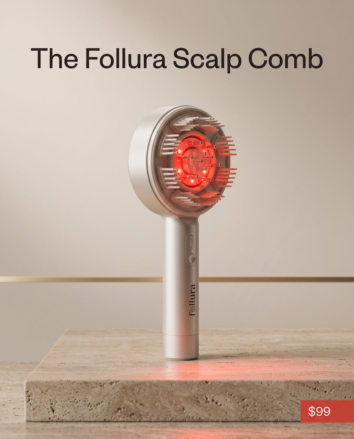 Follura Intelligent Red Light Scalp Massage Comb